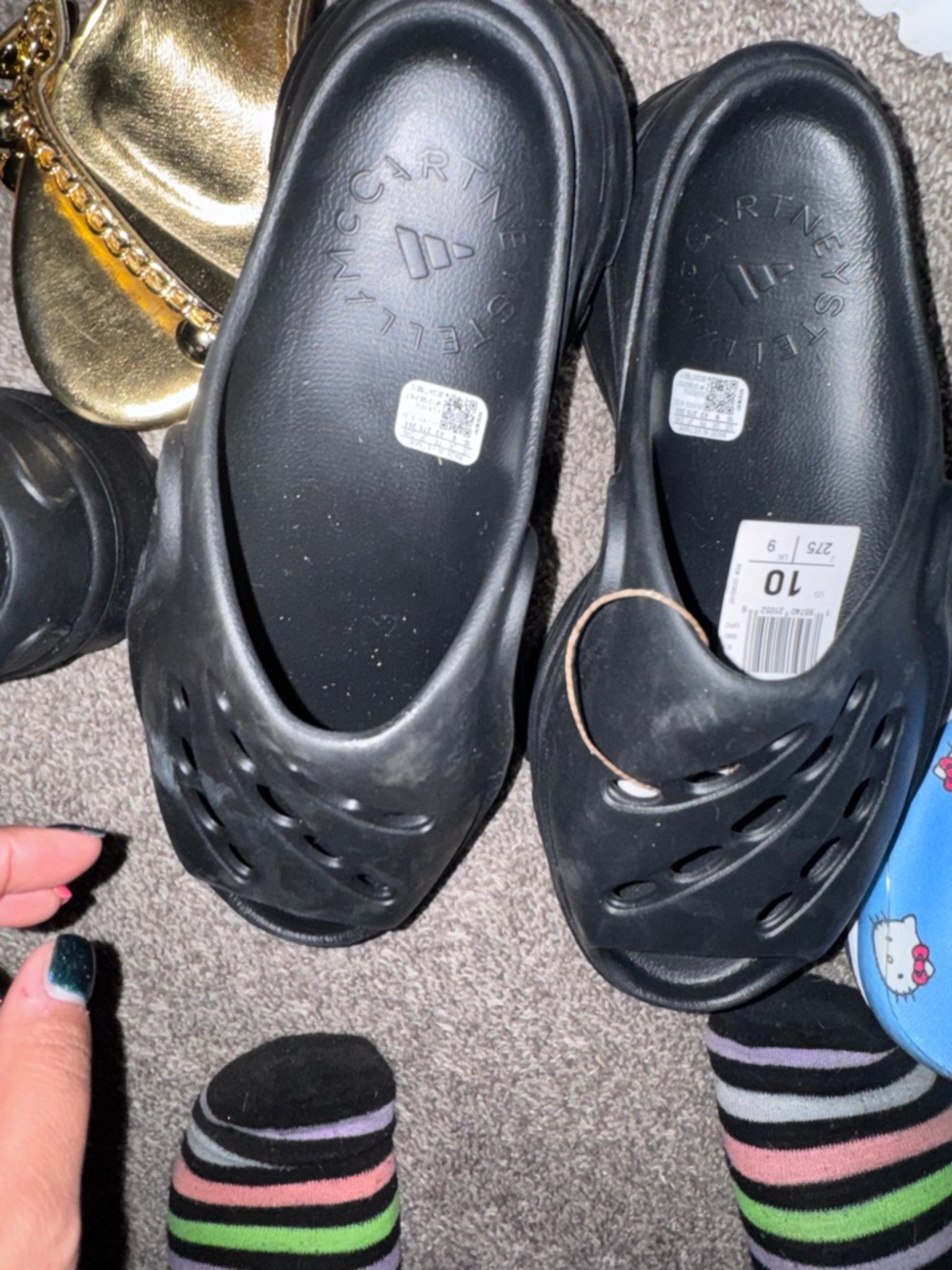 Stella McCartney Black Slip-On Perforated Clogs